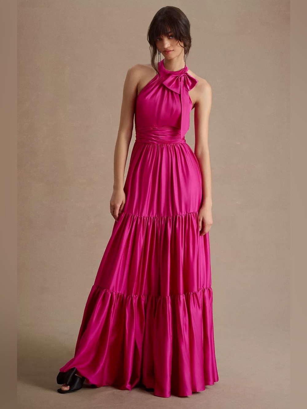 Elegant Fuchsia Halter Maxi Dress - Women - Picture 13 of 14